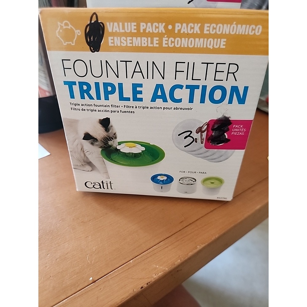 Catit Triple Action Replacement Original Water Fountain Filters 3 Pack